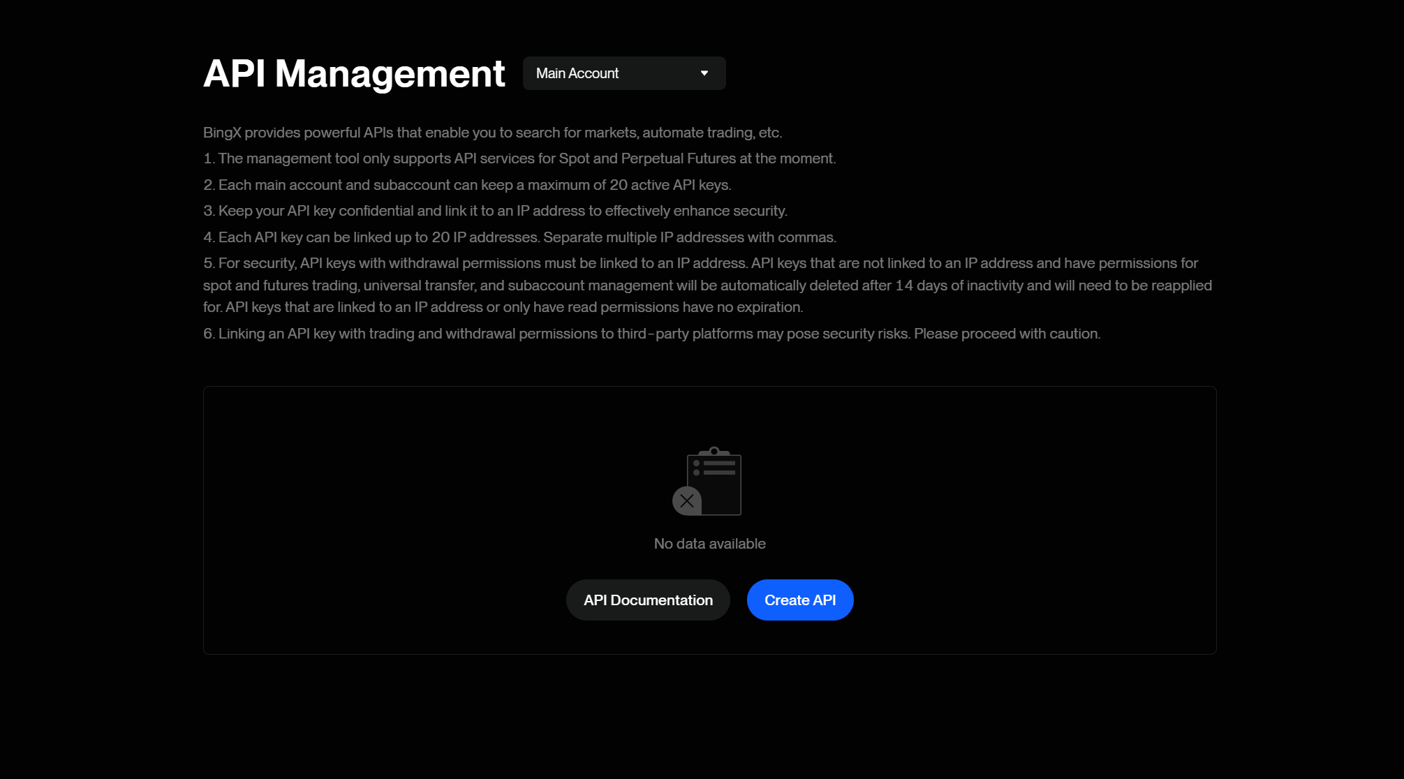 BingX API Management